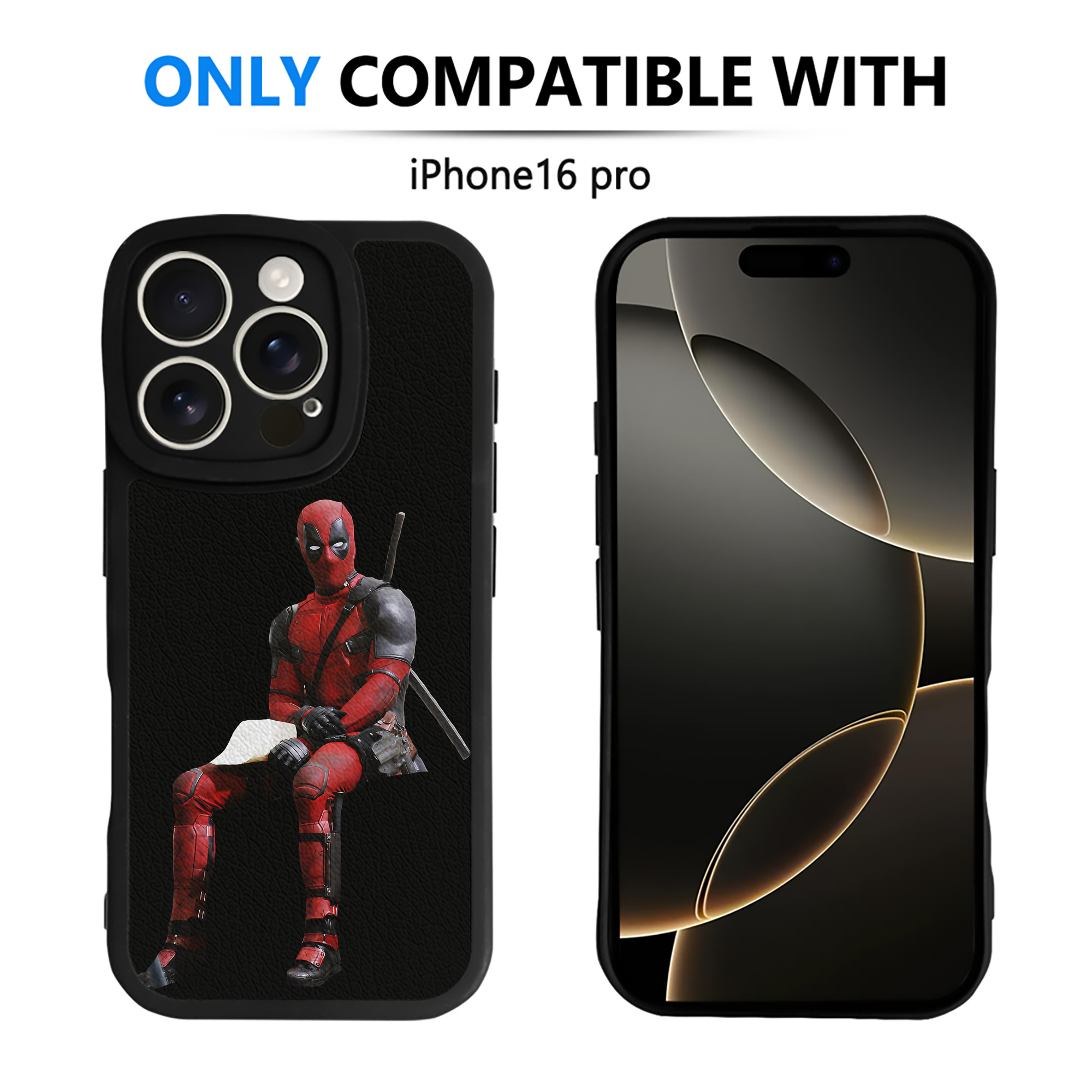 （画像用） Deadpool デッドプール 【iPhone 16シリーズ対応】シリコンスマホケース（レザー調） 材質：シリコン